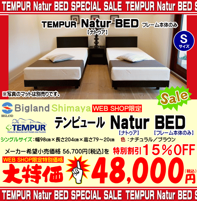 テンピュールNatur BED（ナトゥアベッド） WEBSHOP期間限定スペシャル 